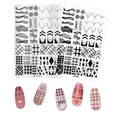Nail Stamping Plates - Plaid & French